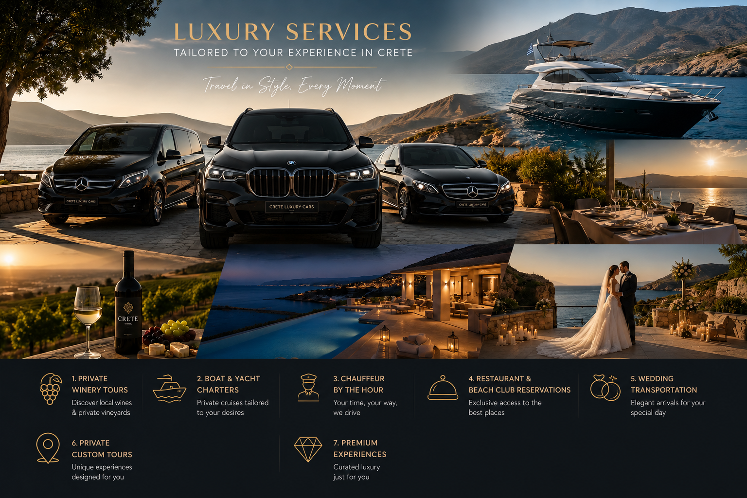 LUXURY SERVICE TAILORED TO YOUR EXPERIENCE IN CRETE